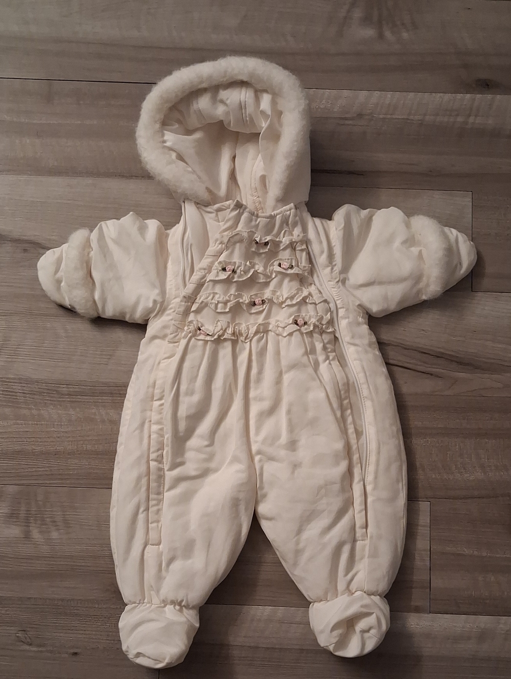 Rothschild Quilted Hooded Baby One-Piece Snowsuit Vintage Size 6-9 Months (N)